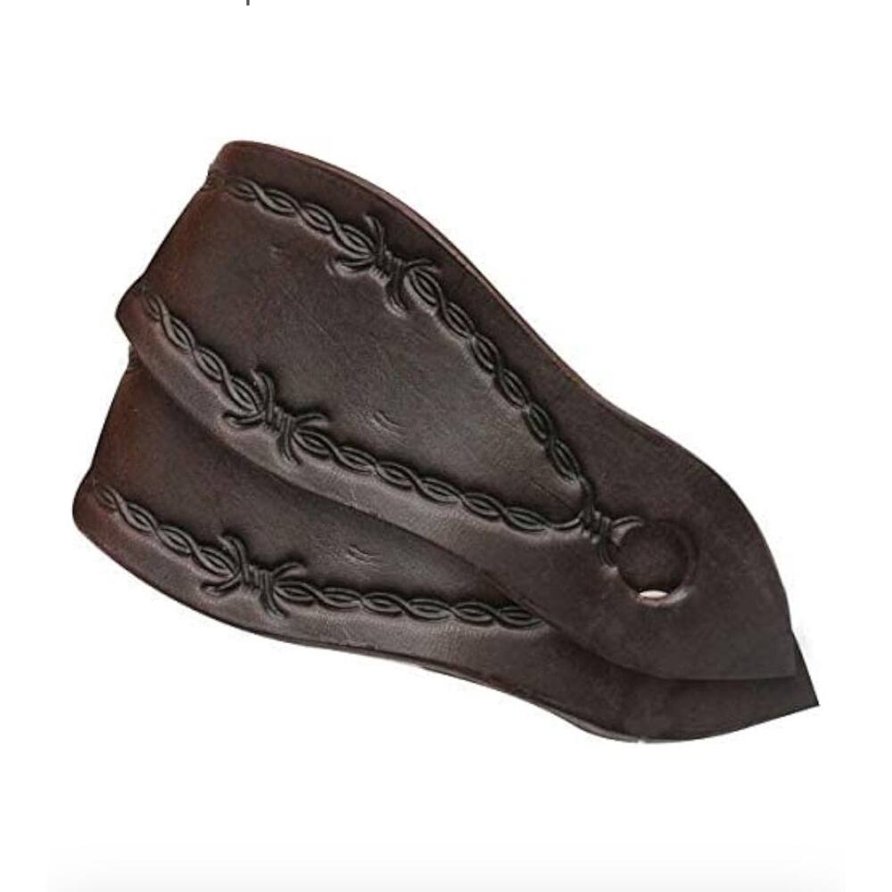 Showman Barbwire Tooled Oiled Harness Leather Slobber Straps Horse